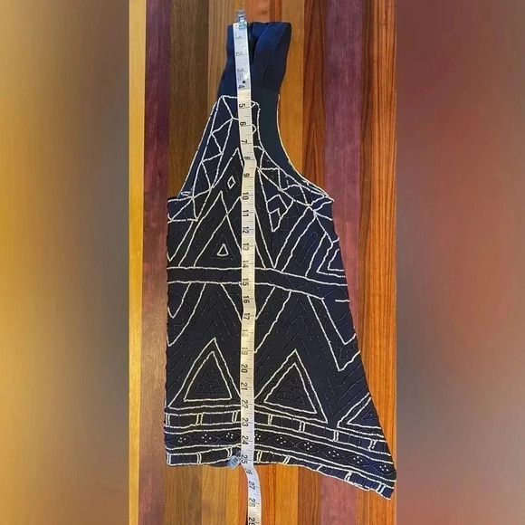 Parker Nadia Navy Beaded Tank Top, size L - Picture 7 of 11